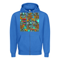 True Royal western turquoise thunderbird seamless pattern Zipper Hoodie - HRA Design Shop