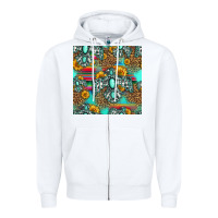 White western turquoise thunderbird seamless pattern Zipper Hoodie - HRA Design Shop