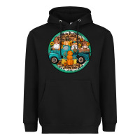 Black fall gnomes round earrings 3 Heavyweight Hoodie - Artiststas