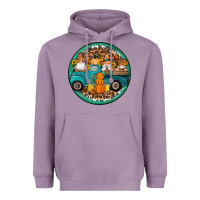 Lavender fall gnomes round earrings 3 Heavyweight Hoodie - Artiststas