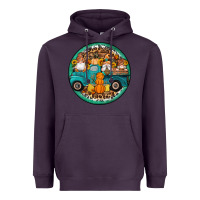 Plum fall gnomes round earrings 3 Heavyweight Hoodie - Artiststas