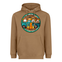 Toasted Coconut fall gnomes round earrings 3 Heavyweight Hoodie - Artiststas