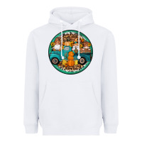 White fall gnomes round earrings 3 Heavyweight Hoodie - Artiststas