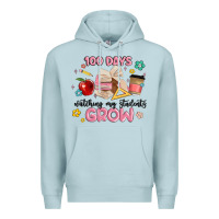 Blue Mist 100 days of watching my students grow Premium Hoodie - MaliasSmallBusiness