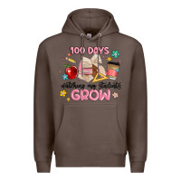 Coffee 100 days of watching my students grow Premium Hoodie - MaliasSmallBusiness