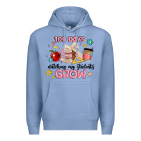 Colony Blue 100 days of watching my students grow Premium Hoodie - MaliasSmallBusiness