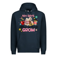 Navy 100 days of watching my students grow Premium Hoodie - MaliasSmallBusiness