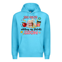 Ocean Blue 100 days of watching my students grow Premium Hoodie - MaliasSmallBusiness