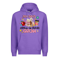 Purple 100 days of watching my students grow Premium Hoodie - MaliasSmallBusiness
