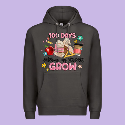 100 Days Of Watching My Students Grow Premium Hoodie Designed By Maliassmallbusiness