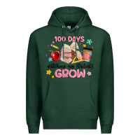 Sports Green 100 days of watching my students grow Premium Hoodie - MaliasSmallBusiness