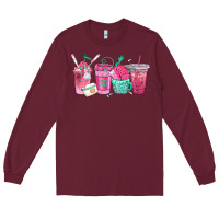 Burgundy nurse fuel coffee cups Long Sleeve Tee - texasbilliewilder