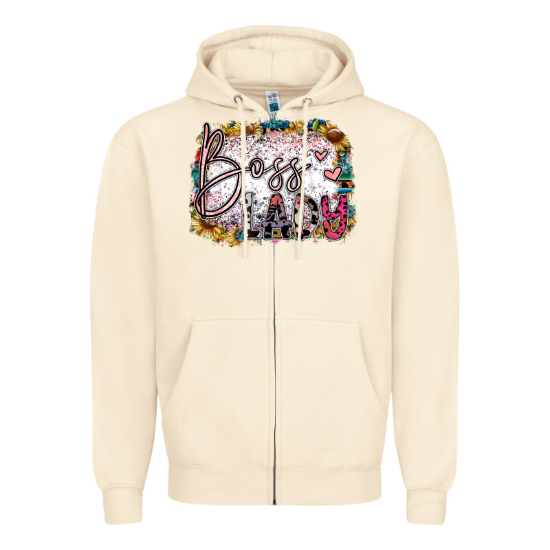 Boss Lady Zipper Hoodie by SublimationCraftShop | Teevron