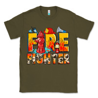Army Green firefighter Classic Tee - Zillion Design Studio