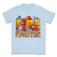Dusty Blue firefighter Classic Tee - Zillion Design Studio