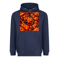 Navy halloween pumpkin seamless pattern Heavyweight Hoodie - BundleAndBundleShop
