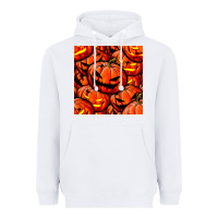 White halloween pumpkin seamless pattern Heavyweight Hoodie - BundleAndBundleShop
