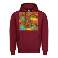 Burgundy western skeleton seamless pattern Zipper Hoodie - HRA Design Shop