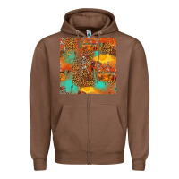 Chestnut western skeleton seamless pattern Zipper Hoodie - HRA Design Shop