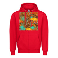 Western Skeleton Seamless Pattern Zipper Hoodie | Teevron