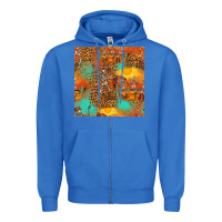 True Royal western skeleton seamless pattern Zipper Hoodie - HRA Design Shop