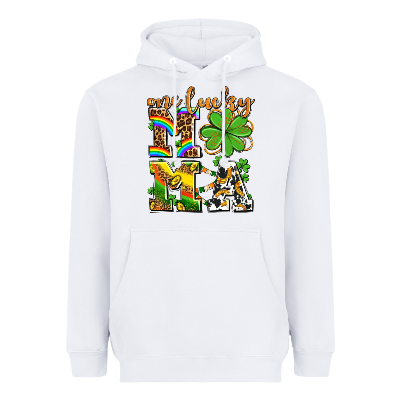 One Lucky Mama Heavyweight Hoodie by AdoDesignShop | Teevron