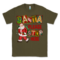 Army Green Santa Please Stop Here Classic Tee - FaDigitalArtStudio