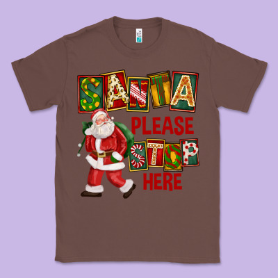 Santa Please Stop Here Classic Tee Designed By Fadigitalartstudio