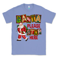 Colony Blue Santa Please Stop Here Classic Tee - FaDigitalArtStudio