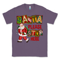 Lavender Santa Please Stop Here Classic Tee - FaDigitalArtStudio