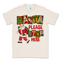 Natural Santa Please Stop Here Classic Tee - FaDigitalArtStudio