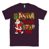 Plum Santa Please Stop Here Classic Tee - FaDigitalArtStudio