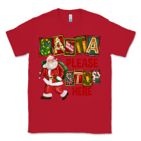 Red Santa Please Stop Here Classic Tee - FaDigitalArtStudio