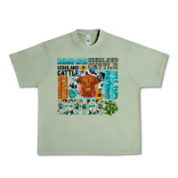 Oil Green highland cattle Urban Heavy Tee - texasbilliewilder