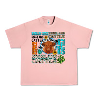 Salmon highland cattle Urban Heavy Tee - texasbilliewilder