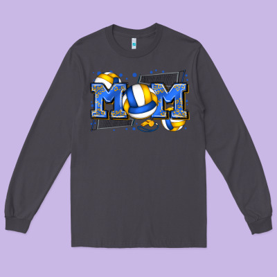 Mom Volleyball Long Sleeve Tee Designed By Zillion Design Studio