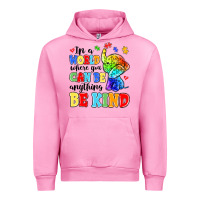 Fuchsia Pink in a world where you can be anything be kind Urban Hoodie - MaliasSmallBusiness