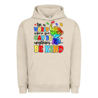 Pigment French Oak in a world where you can be anything be kind Urban Hoodie - MaliasSmallBusiness