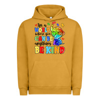 Pigment Peanut Butter in a world where you can be anything be kind Urban Hoodie - MaliasSmallBusiness