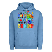 Pigment Pebble Blue in a world where you can be anything be kind Urban Hoodie - MaliasSmallBusiness