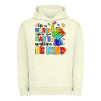 Pigment Pistachio in a world where you can be anything be kind Urban Hoodie - MaliasSmallBusiness