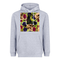 Halloween Witch Skull Seamless Pattern Heavyweight Hoodie | Teevron