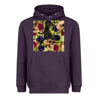 Plum halloween witch skull seamless pattern Heavyweight Hoodie - BundleAndBundleShop