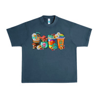 Midnight Navy hippie coffee cups Urban Heavy Tee - texasbilliewilder