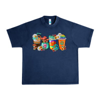 Navy hippie coffee cups Urban Heavy Tee - texasbilliewilder