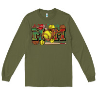 Army Green mom softball Long Sleeve Tee - Zillion Design Studio
