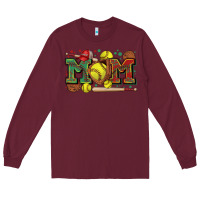 Burgundy mom softball Long Sleeve Tee - Zillion Design Studio