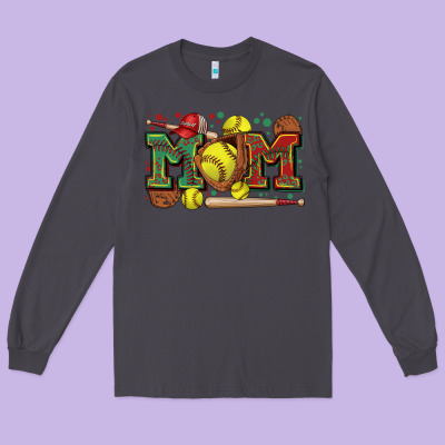 Mom Softball Long Sleeve Tee Designed By Zillion Design Studio