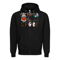 Black too cute to spook Zipper Hoodie - CowhideDigitalArt