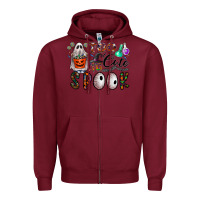 Burgundy too cute to spook Zipper Hoodie - CowhideDigitalArt